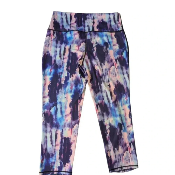 Brisas Yoga Pants / Leggings Painted Internal Waist Pocket Purple Multi SZ Mediu - Picture 4 of 5